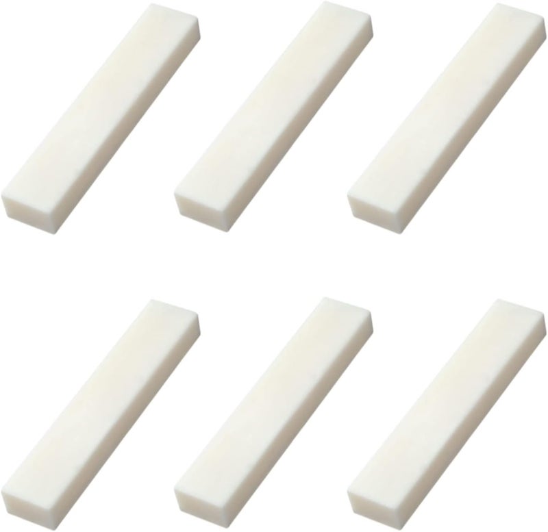 MAXCHEER 6 String Acoustic Guitar Bone Bridge Saddle and Nut Made of Real Bone with 2pcs Sandpaper (6Pcs Nut) - Image 3